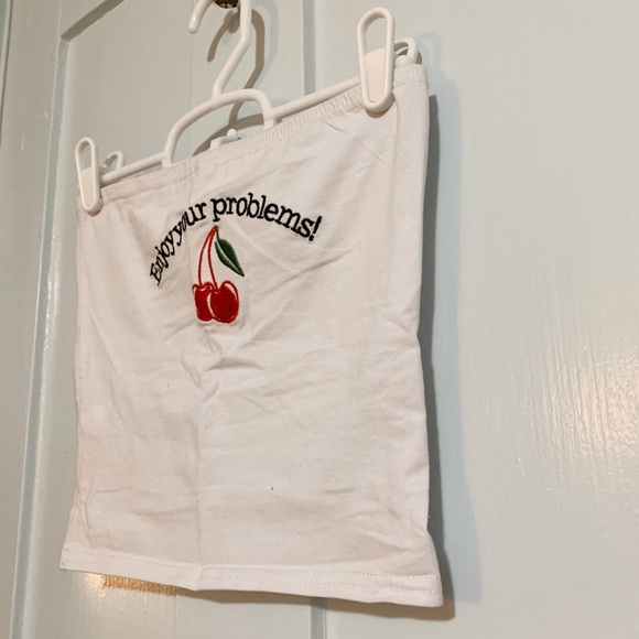 SHEIN Women’s “Enjoy Your Problems” Tube Top - Picture 3 of 3